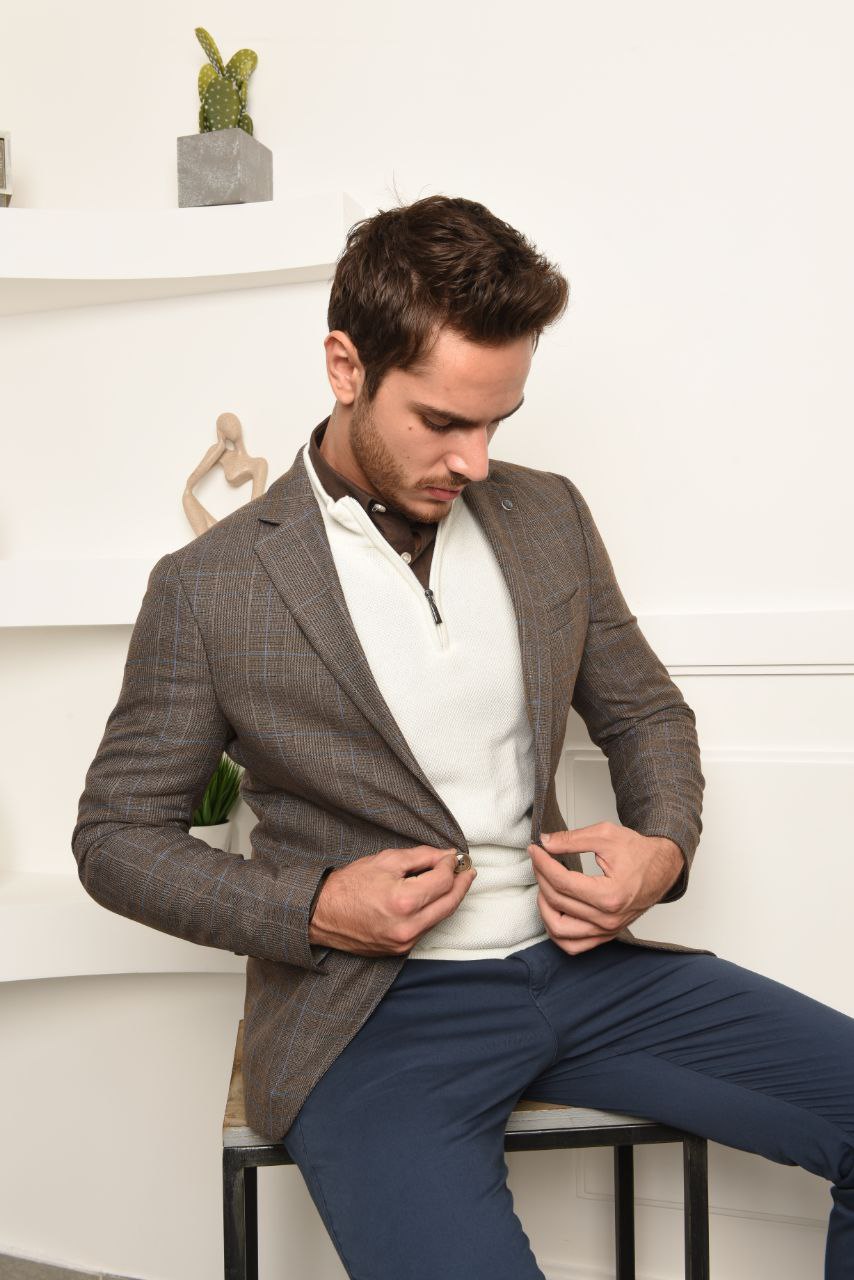 Frappo Dovey Brown Blazer - Blazers at Flamingo Fits