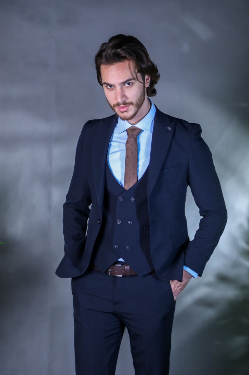 Navy lycra suit in navy | Flamingo Fits