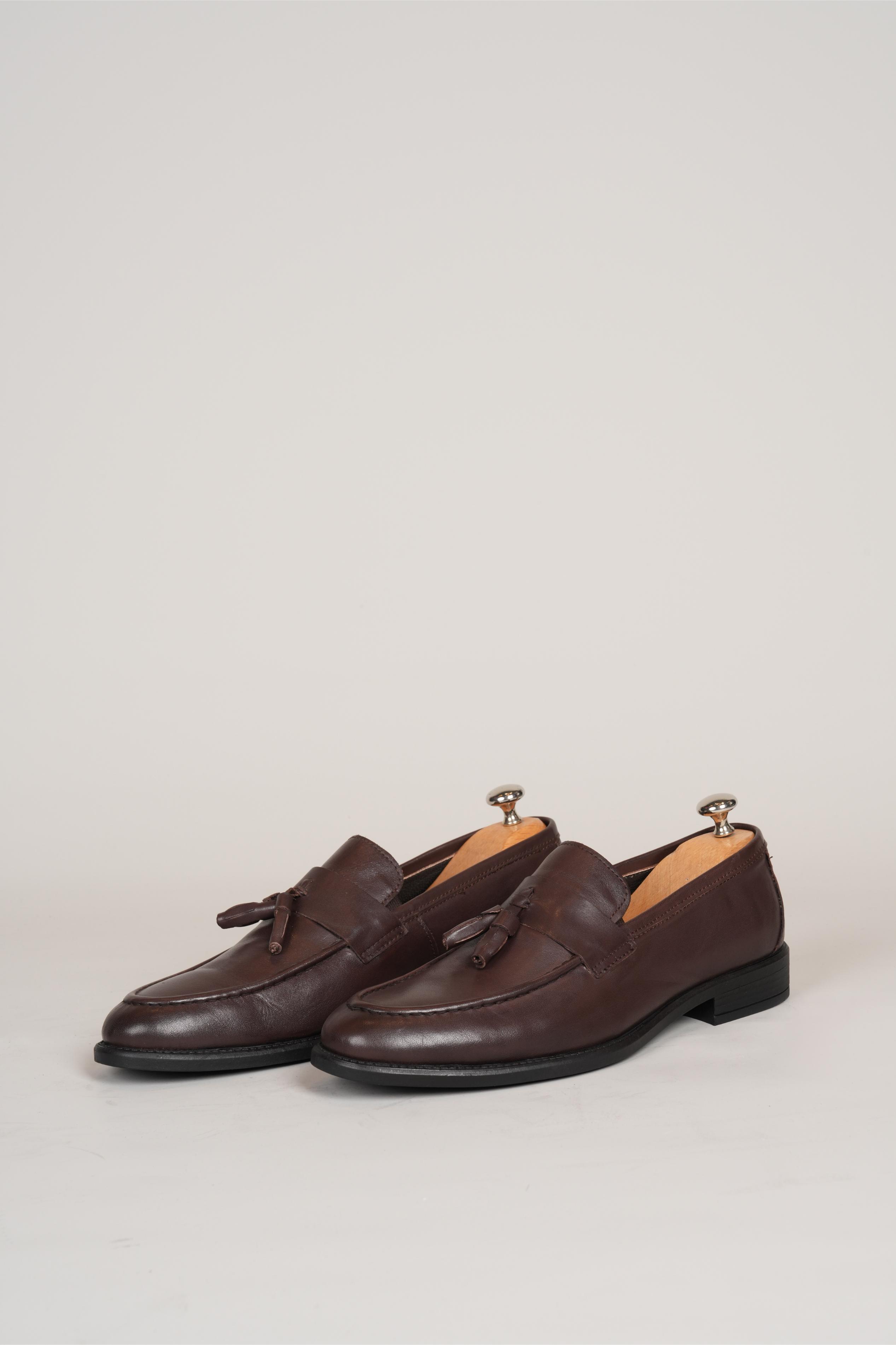 Marco tassel loafers shoes in brown | Flamingo Fits