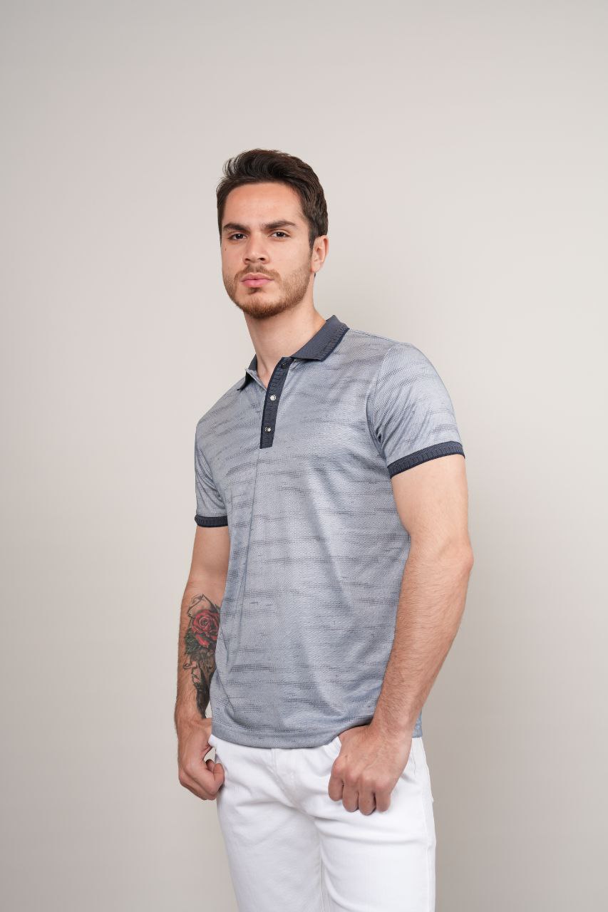 t.m blue polo neck tshirt - tshirt at Flamingo Fits