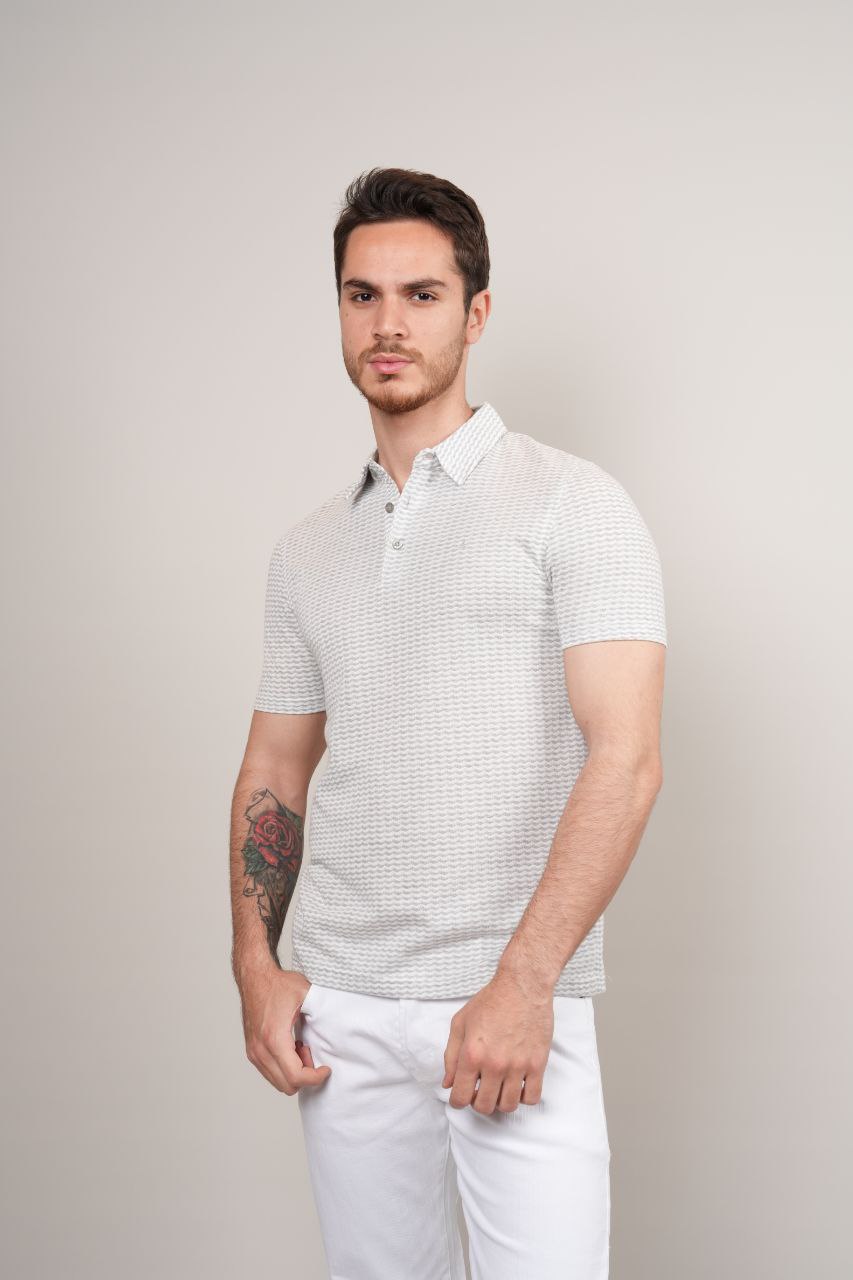 jack grey striped polo neck - tshirt at Flamingo Fits