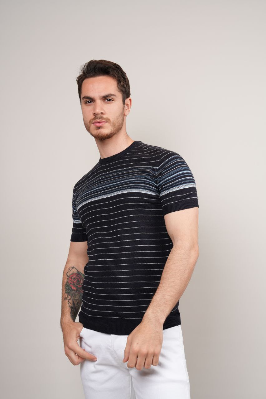 po striped knitted tshirt - tshirt at Flamingo Fits