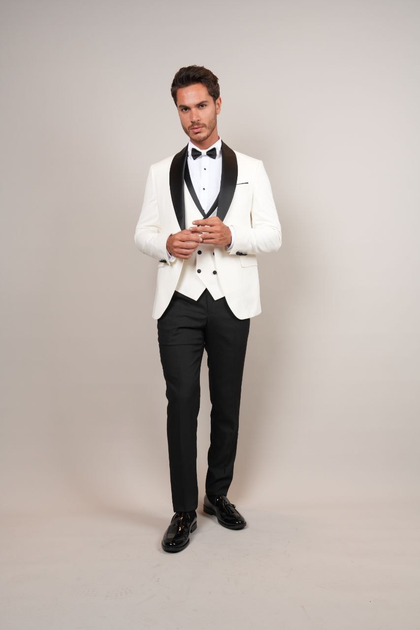 White Shawl Tuxedo - tuxedos at Flamingo Fits