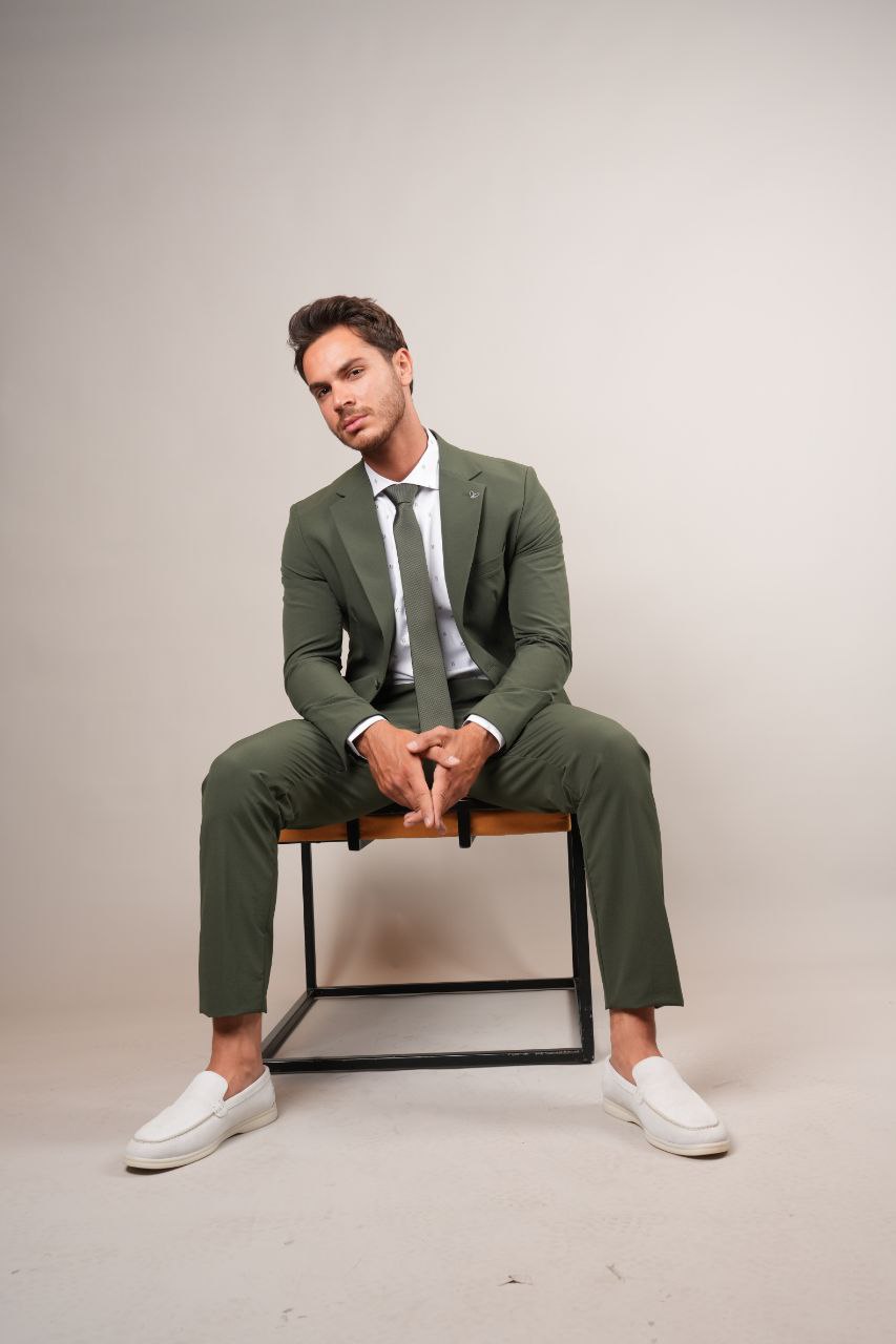 Olive two-piece parachute suit in zayte | Flamingo Fits