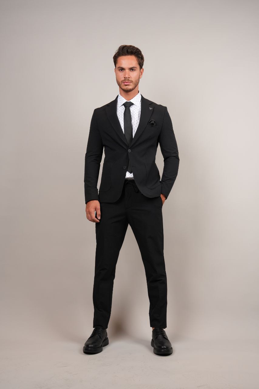 Black two-piece parachute suit in black | Flamingo Fits
