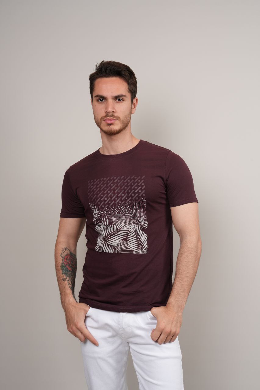 costy burgundy printed tshirts
