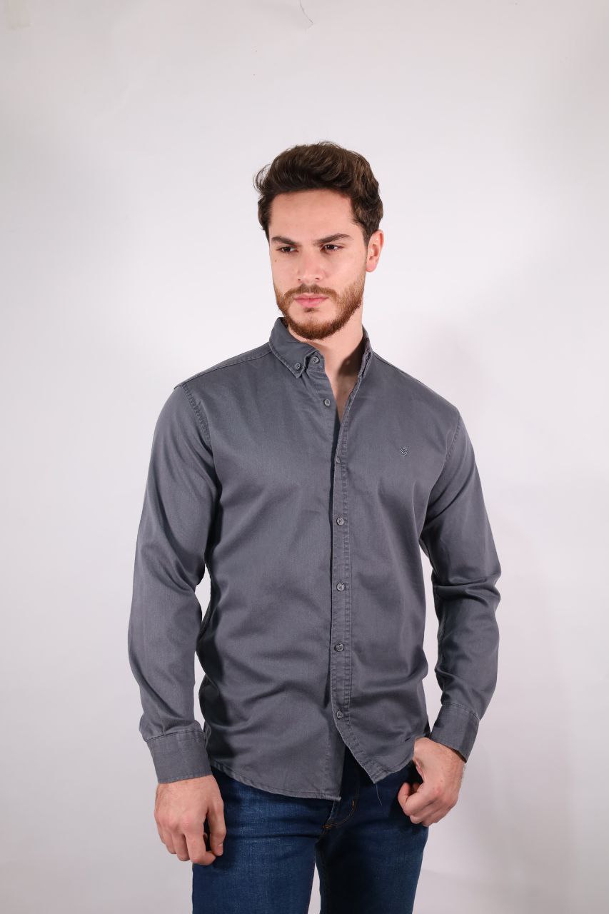 Senzy Grey Curduroy Shirt - Casual Shirts at Flamingo Fits