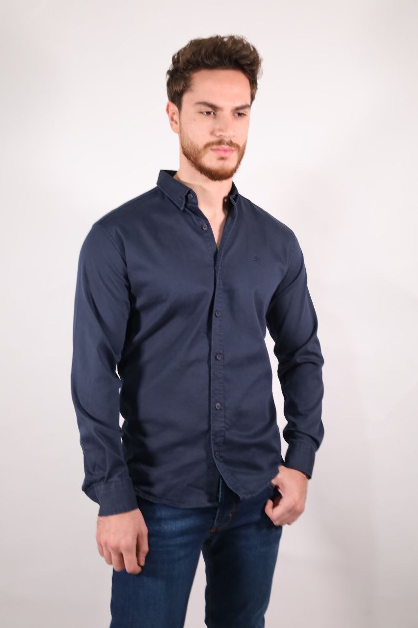 Senzy Navy Curduroy Shirt - Casual Shirts at Flamingo Fits