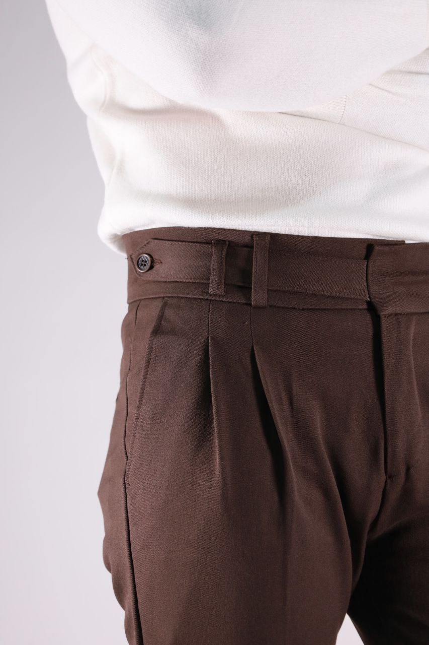 brown rena high-waist casual pant
