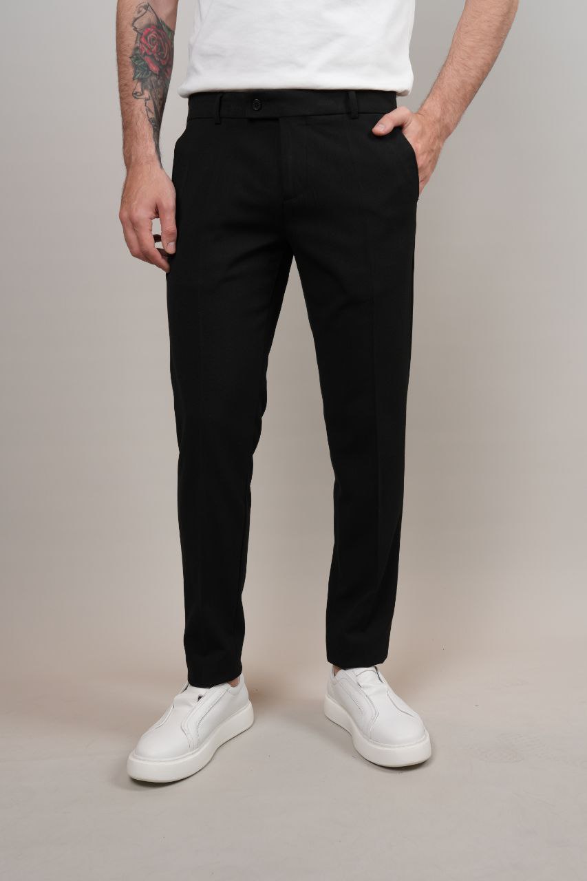 Black rena formal chino pants in black | Flamingo Fits