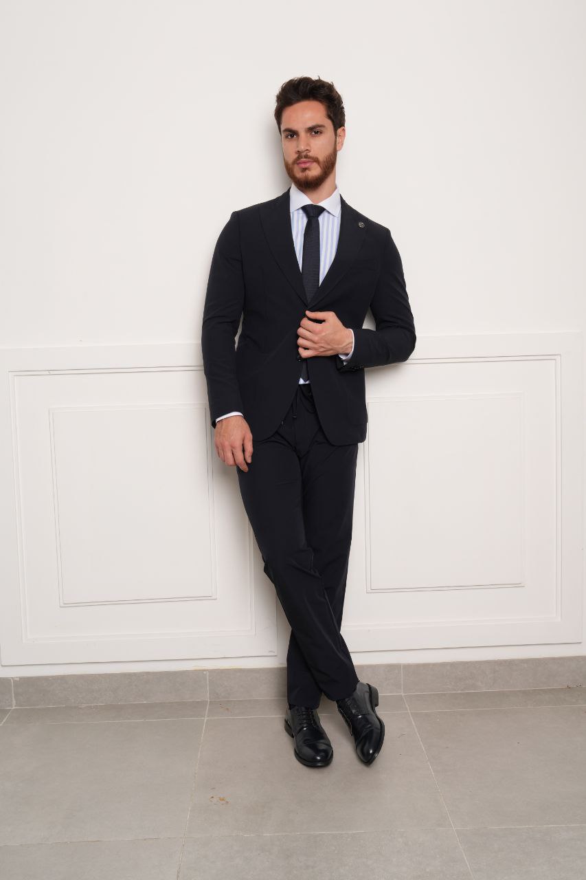 Navy mantova casual two-pieces suit in navy | Flamingo Fits