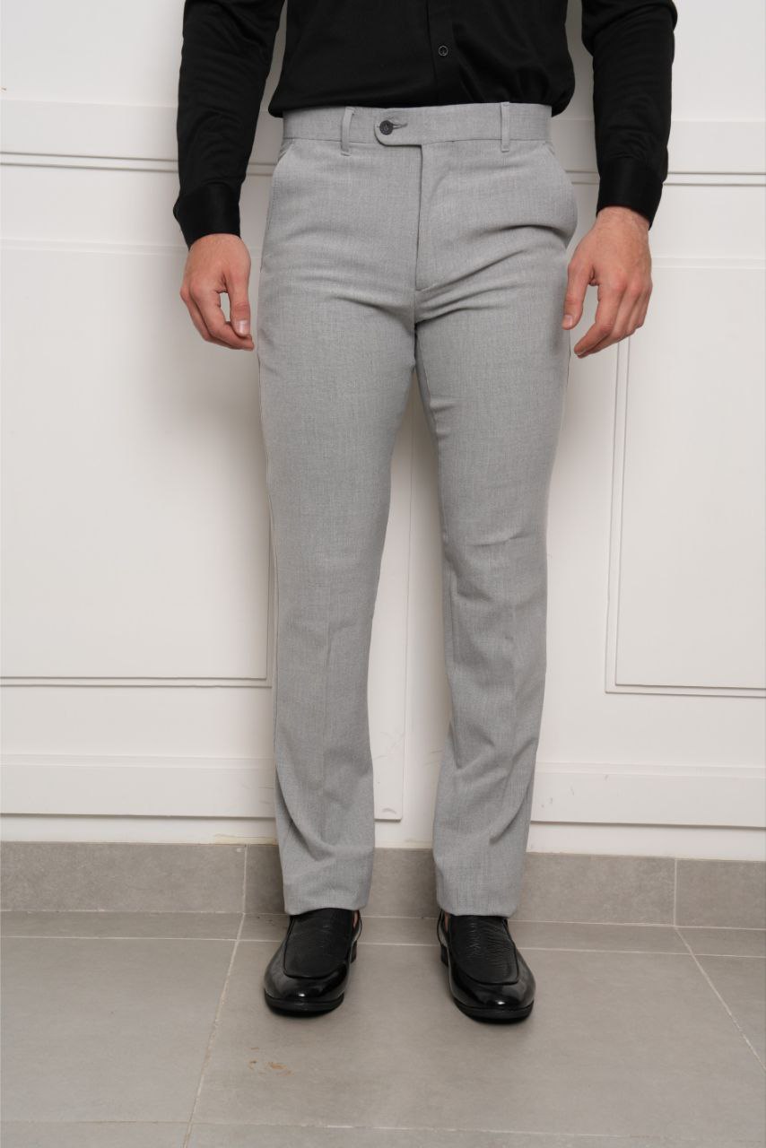 Light grey regular classic pant in LIGHT GREY | Flamingo Fits