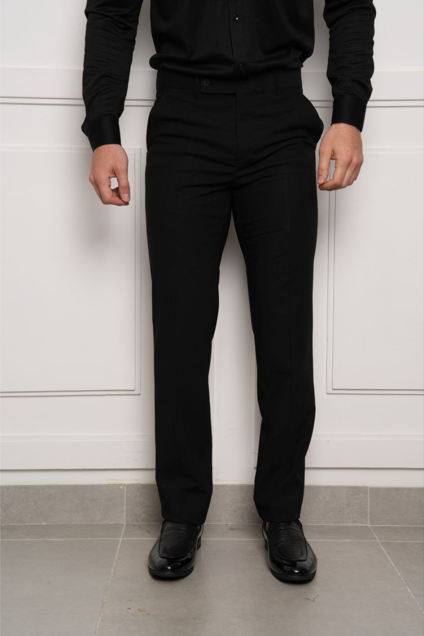 Black regular classic pant in black | Flamingo Fits