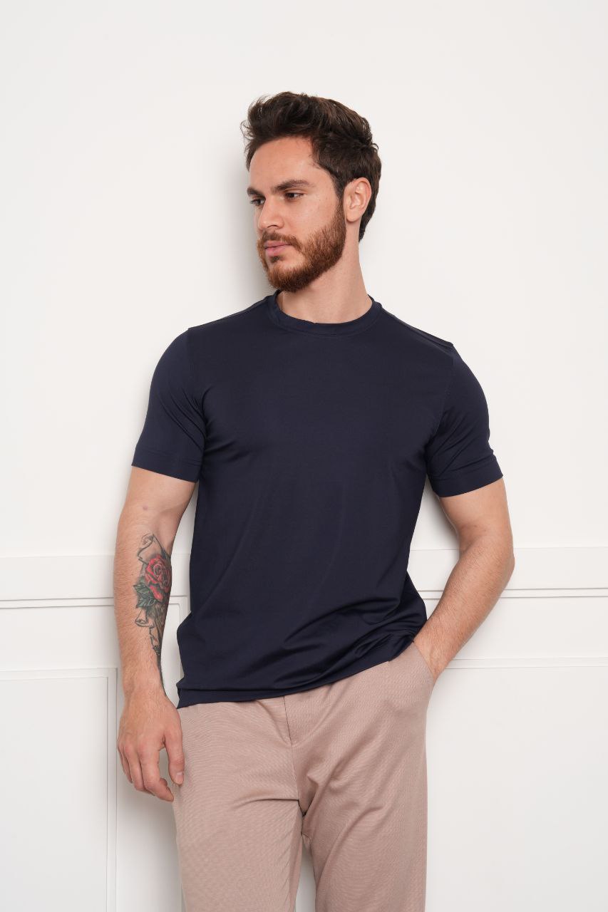 Rayon navy basic tshirt in navy | Flamingo Fits