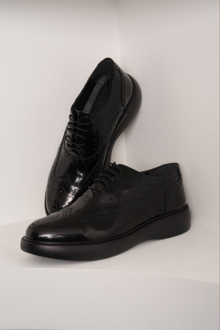 GLOSSY BLACK YAKU OXFORD SHOES
