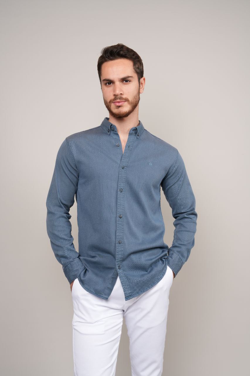 Senzy big size navy curduroy shirt in navy | Flamingo Fits