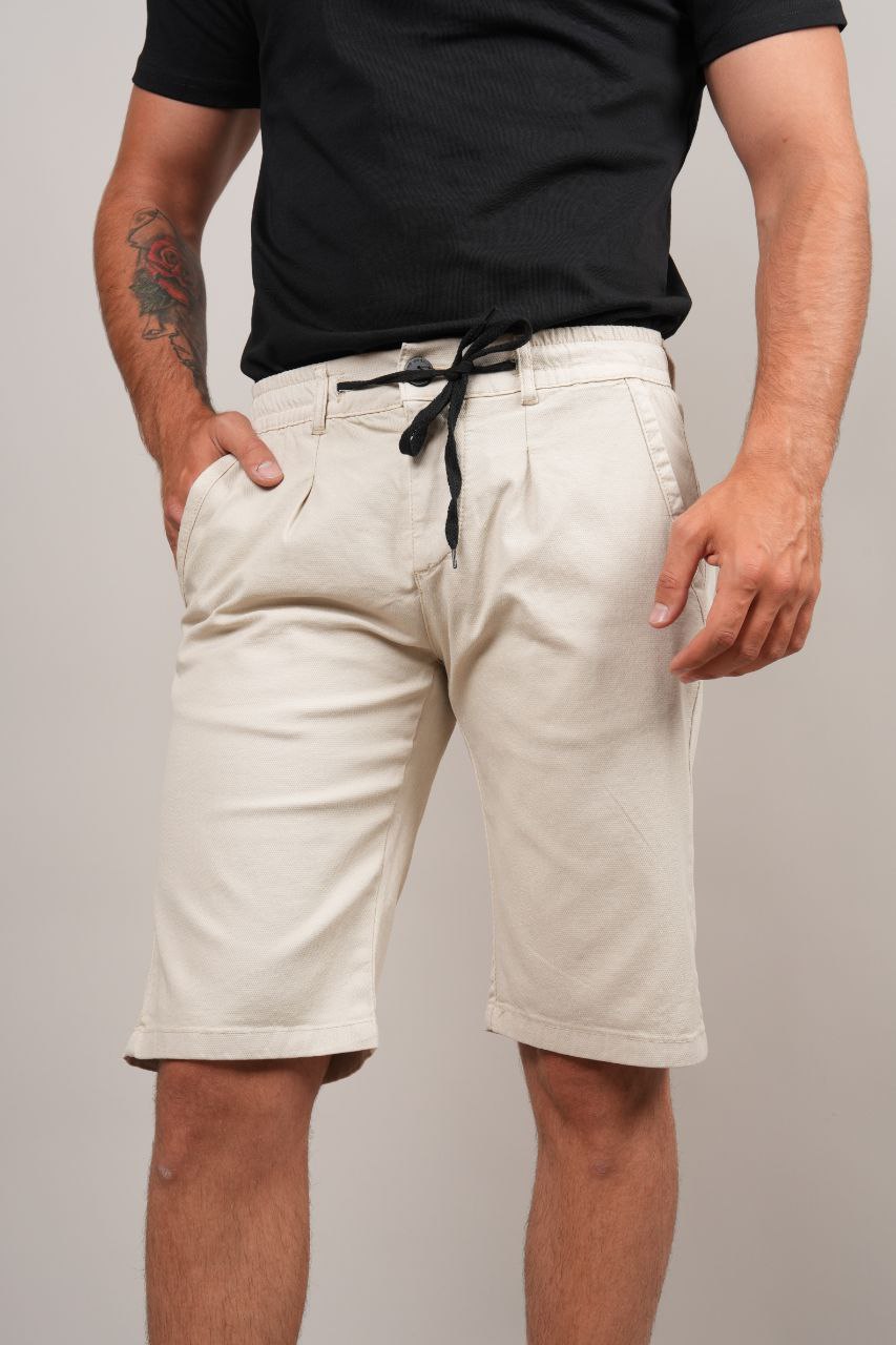 Beige mega short trouser in beij | Flamingo Fits