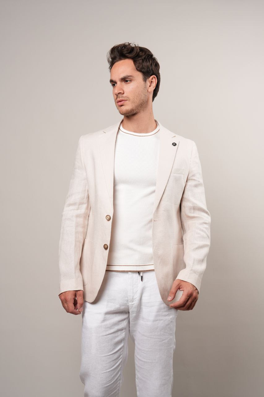 Beige Emilio Linen Blazer