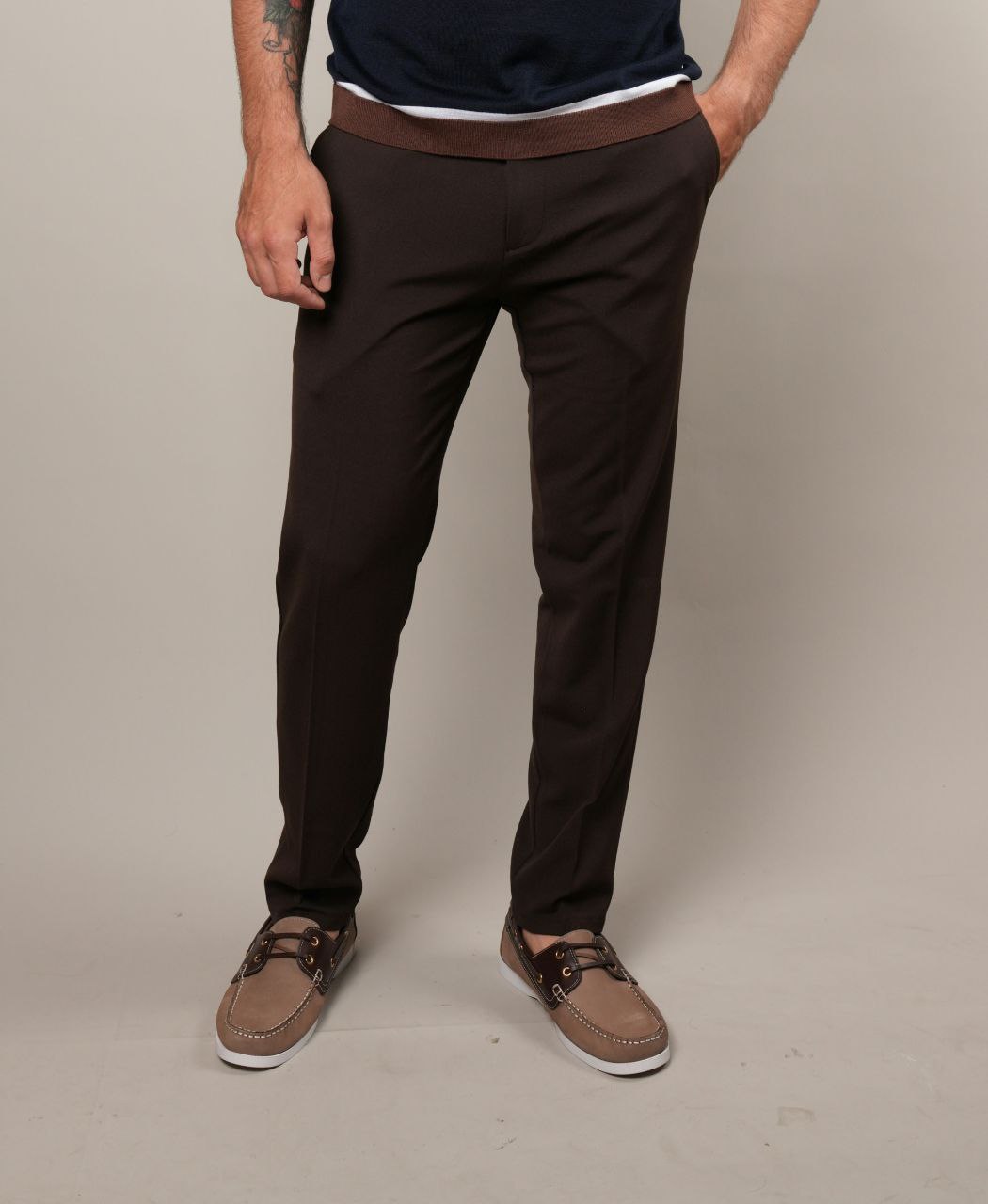 Brown rena formal chino pants in brown | Flamingo Fits