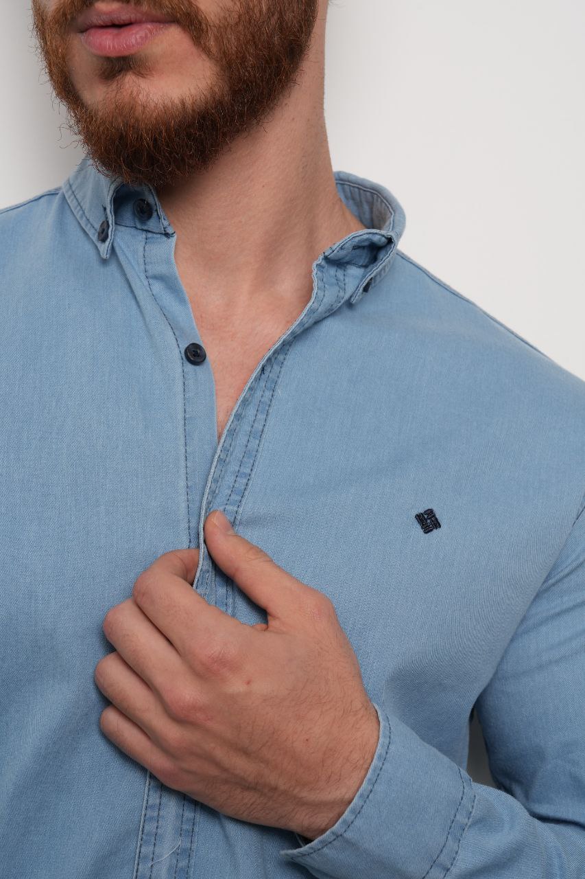 Senzy big size denim curduroy shirt in dneim | Flamingo Fits