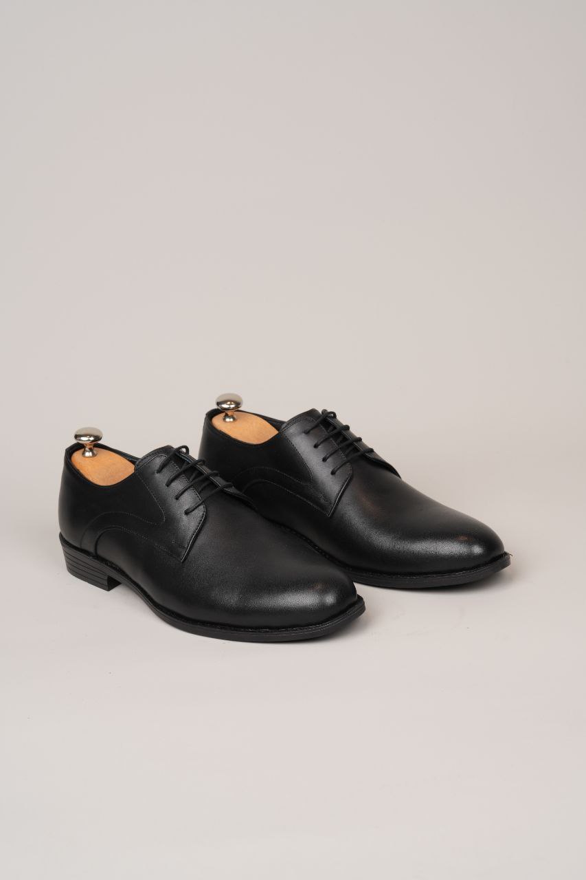 Black pinto lace-up derby shoes in black | Flamingo Fits