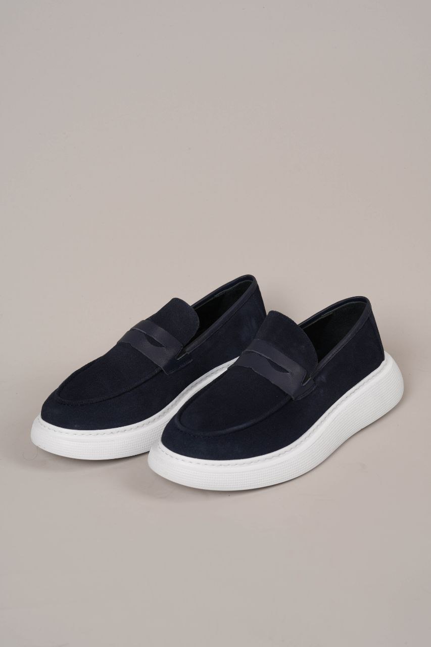navy luxeslip nubuck loafer