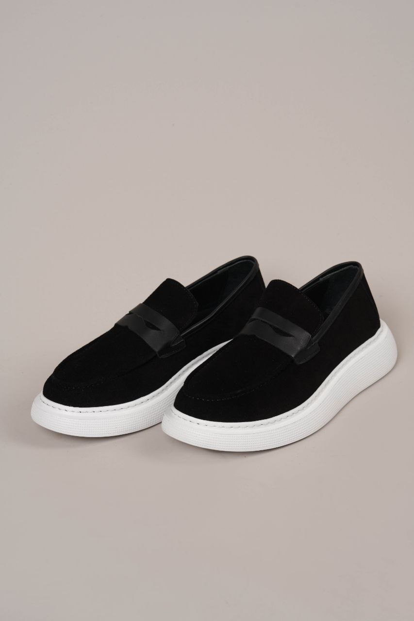 black luxeslip nubuck loafer