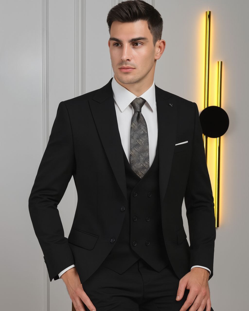 Velar Black Slim Fit Suit