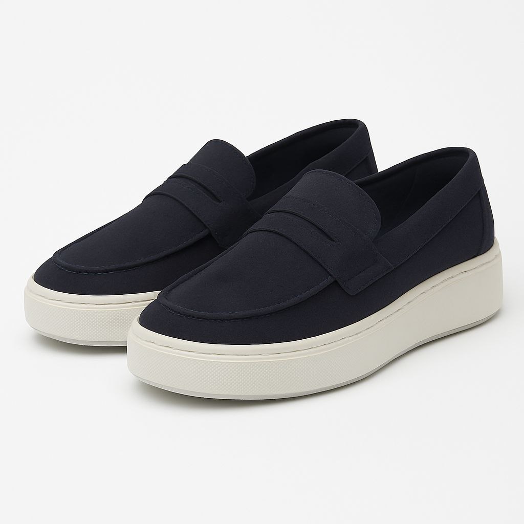 Navy pearl penny loafer in navy | Flamingo Fits