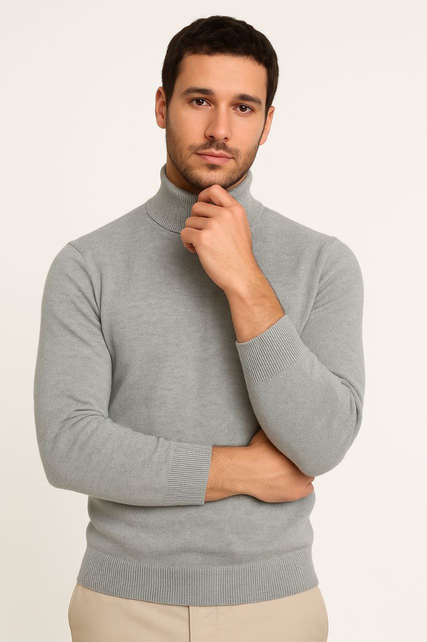 ナエ　na. e Basic Turtle Neck Knit Gray Grey basic turtle-neck knit sweater | Flamingo Fits