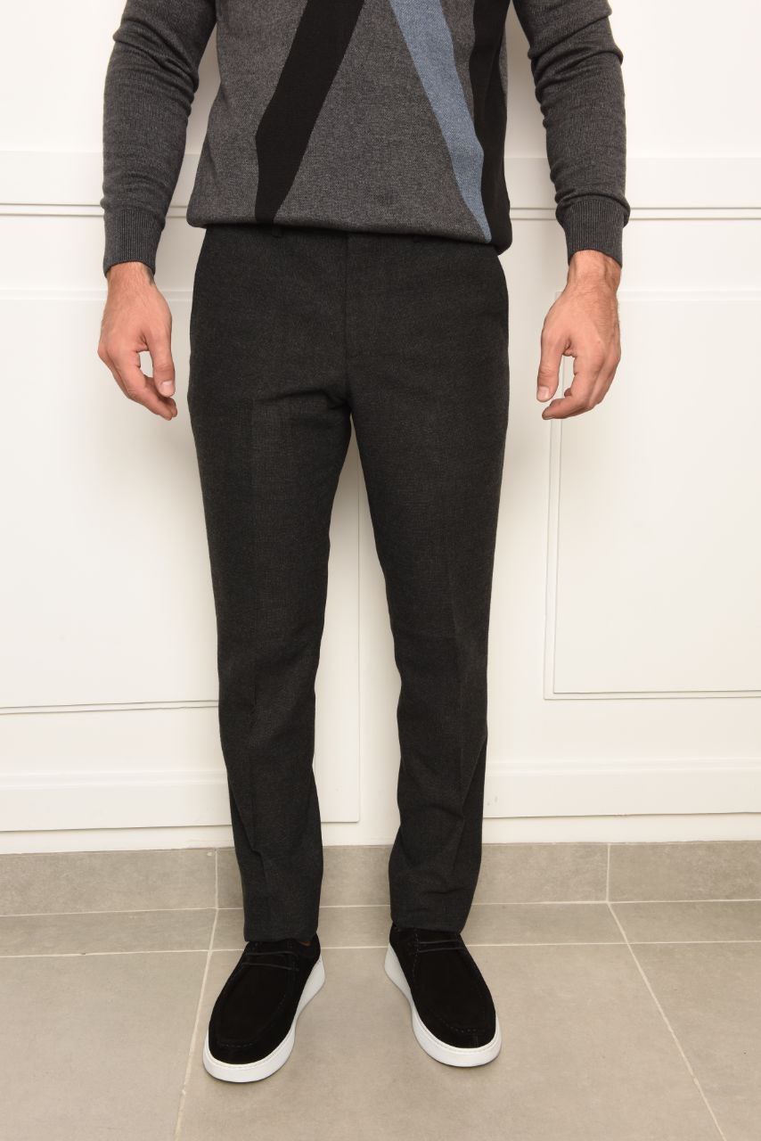 Black Seersuker Trouser Pant - pants at Flamingo Fits
