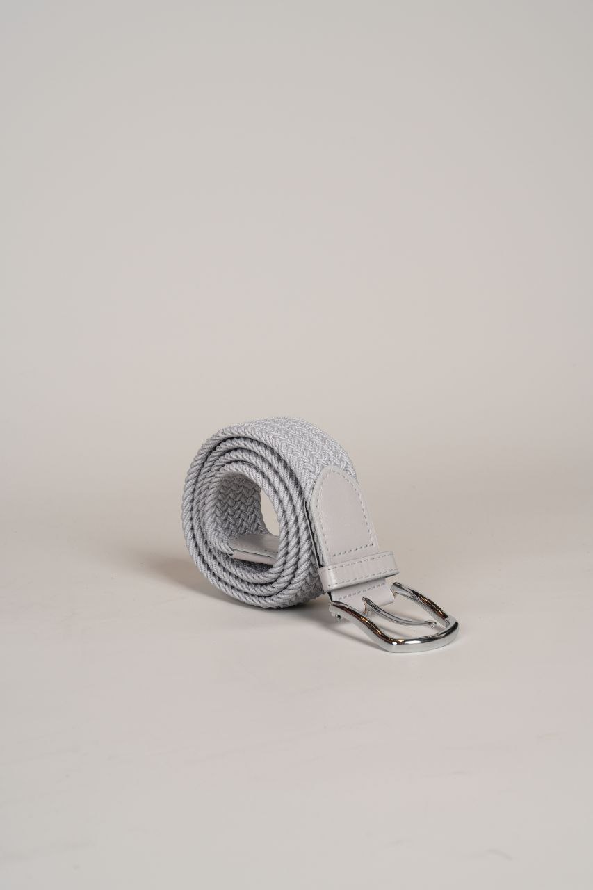 Grey Elastic Woven Belt - belt at Flamingo Fits