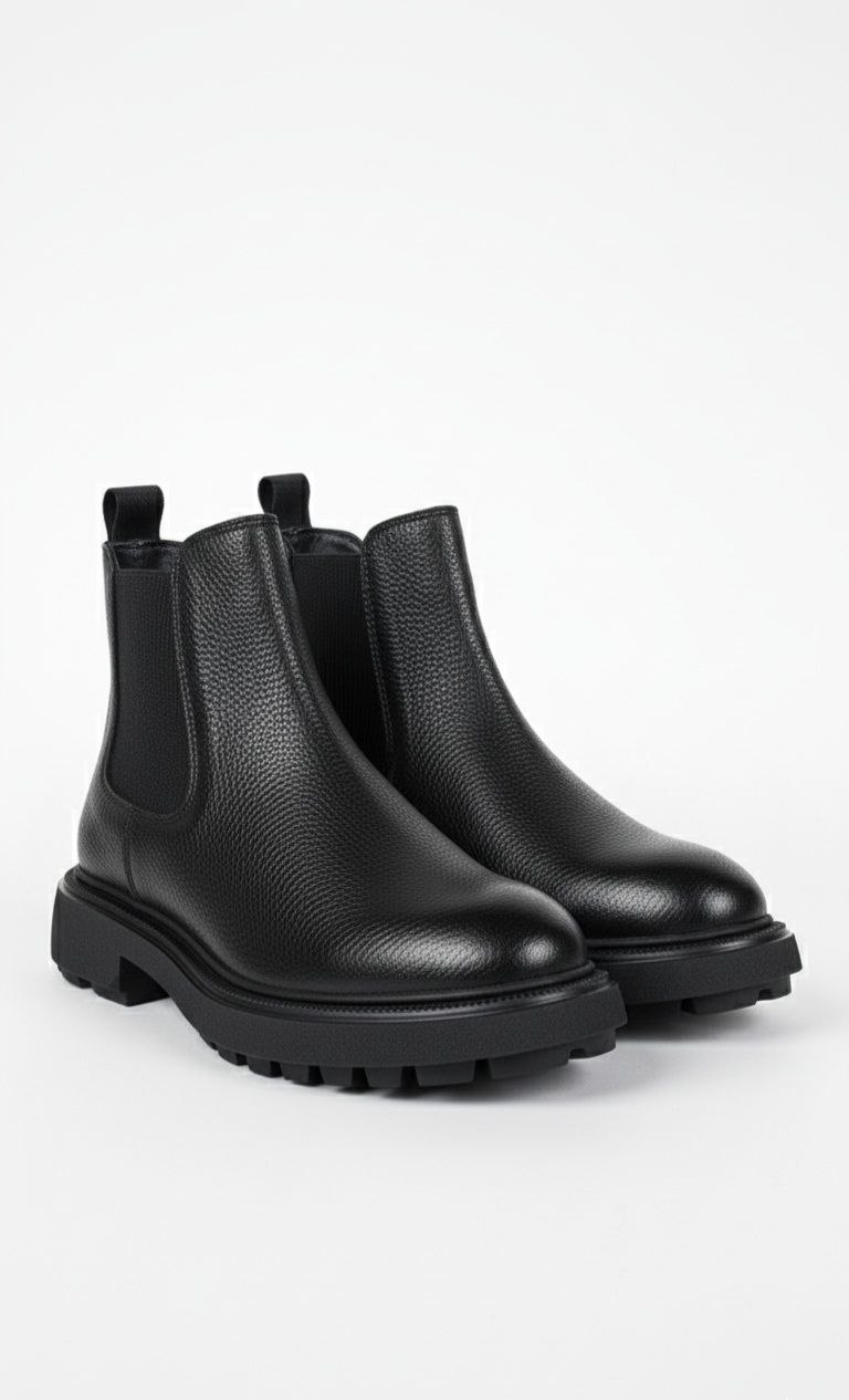 Black casual ironclad chelsea boot in white | Flamingo Fits