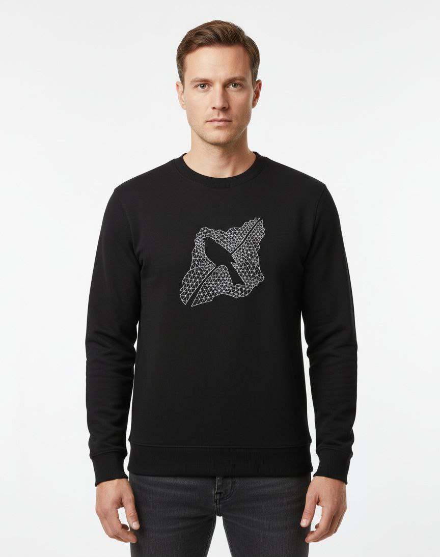 Black grid cotton sweater in black | Flamingo Fits