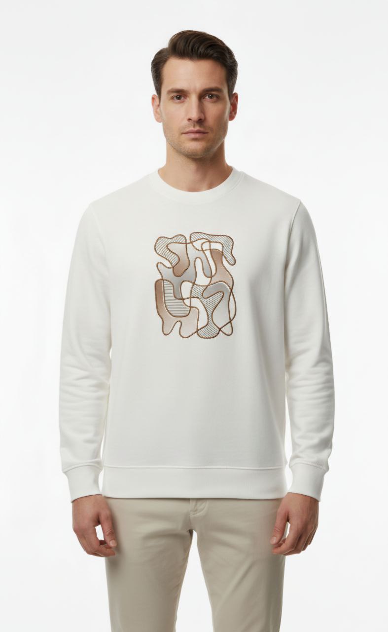 White flow cotton sweater in white | Flamingo Fits