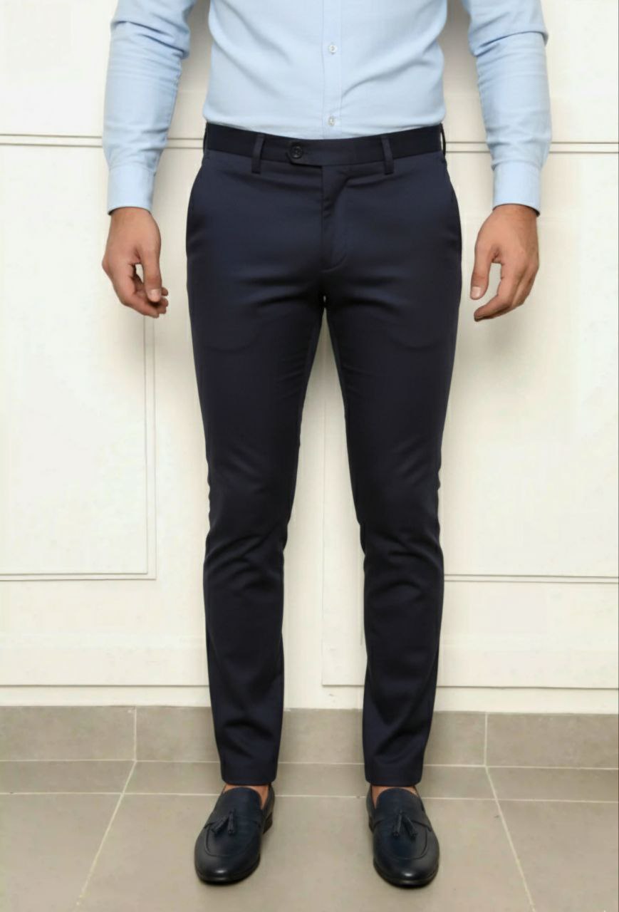 Navy rena formal chino pants in navy | Flamingo Fits