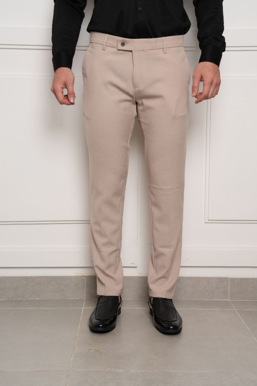 Beige rena regular chino pant in beij | Flamingo Fits