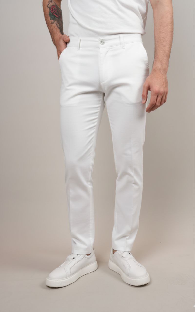 White rena chino pants in white | Flamingo Fits