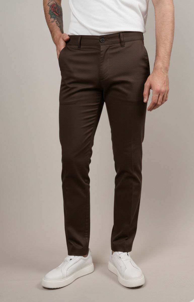 Brown rena chino pants in brown | Flamingo Fits