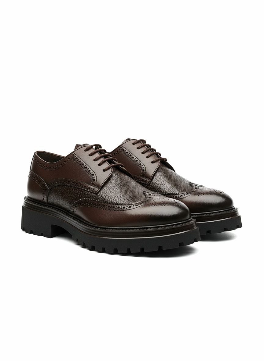Brown Brogue Rugged Shoes