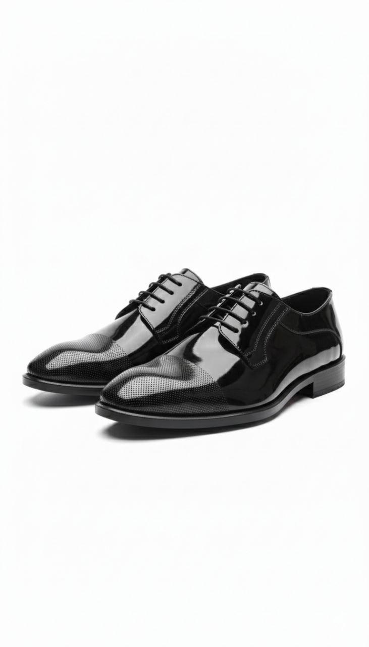 Black majestic gloss classic shoes in black glossy | Flamingo Fits