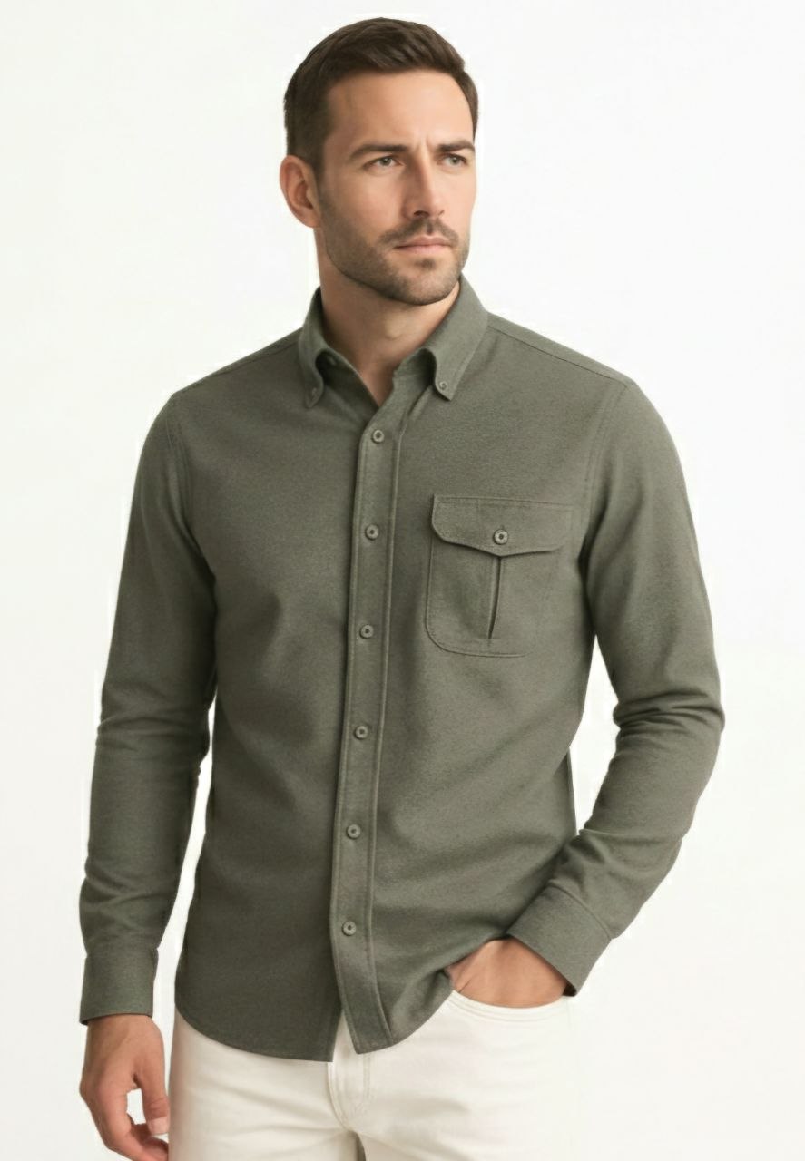 Graphite olive utility shirt in zayte | Flamingo Fits