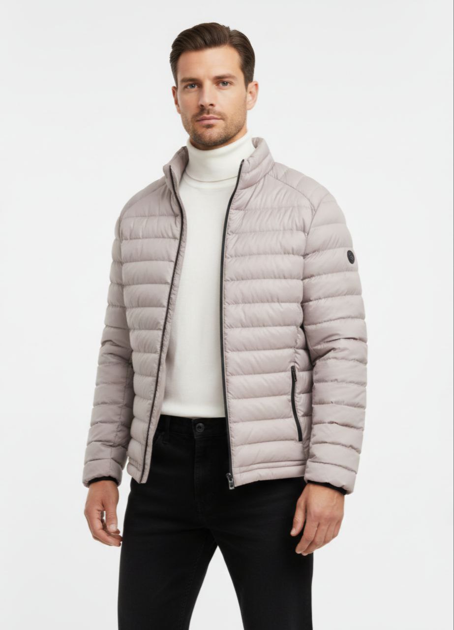 Beige puffer jacket in beij | Flamingo Fits