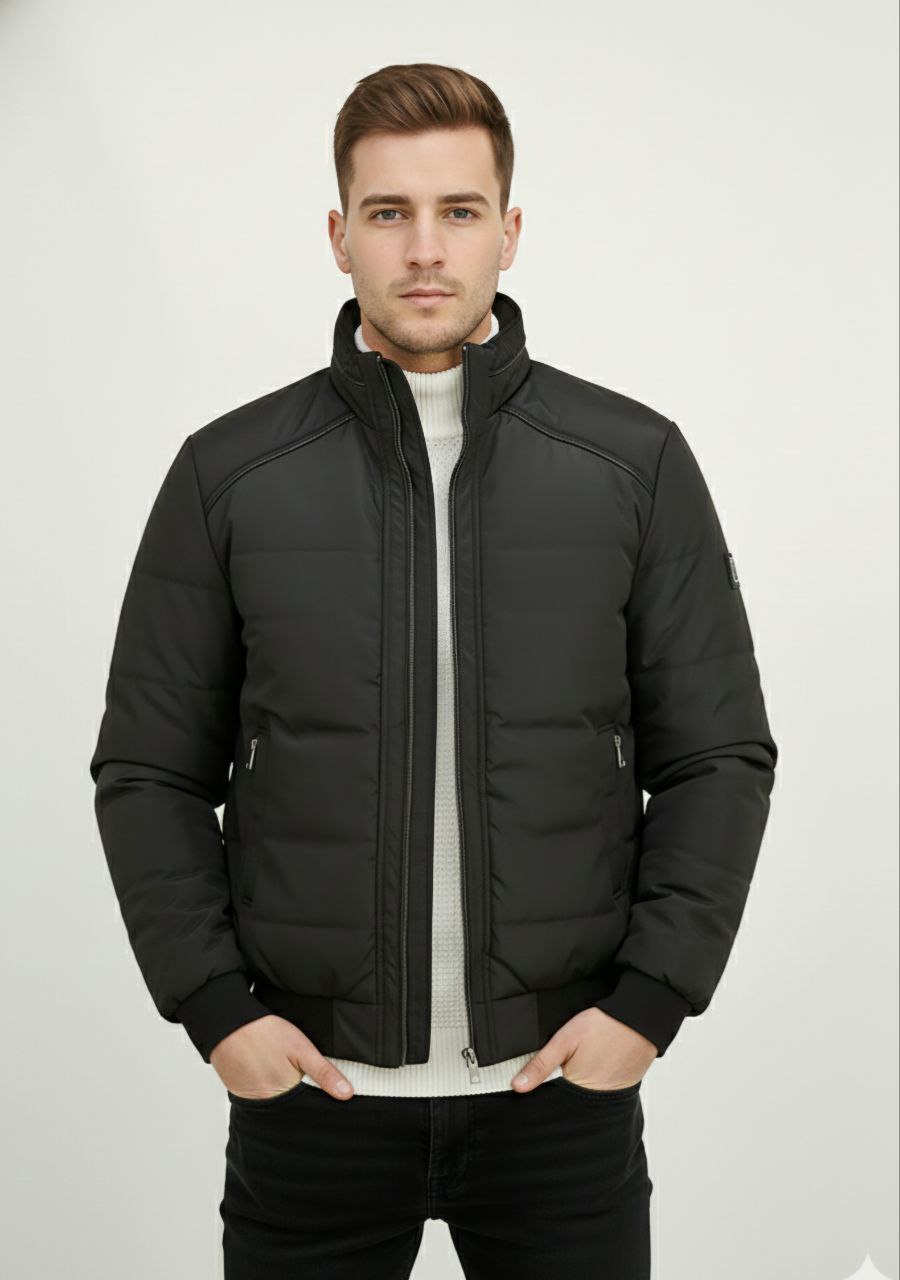 Midnight streamline bomber jacket in black | Flamingo Fits