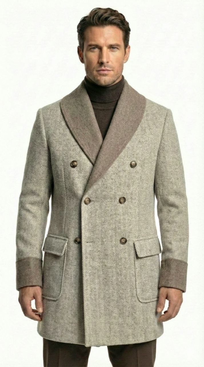 Brown  shawl-collar coat in brown | Flamingo Fits