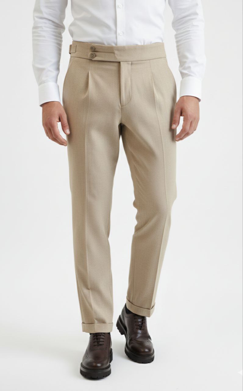 Creme limited eddition formal trouser in blue white | Flamingo Fits