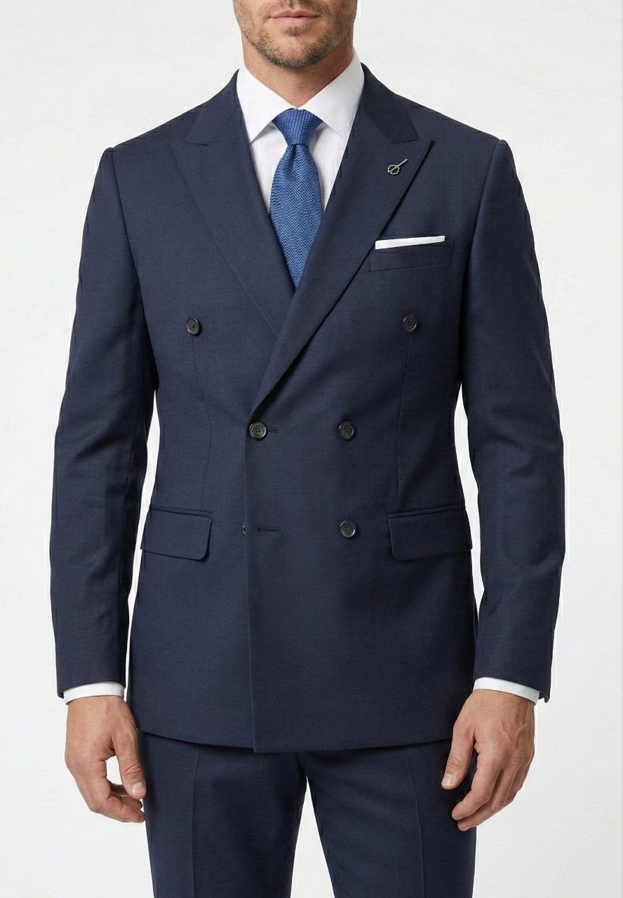 Midnight navy double-breasted suit in navy | Flamingo Fits