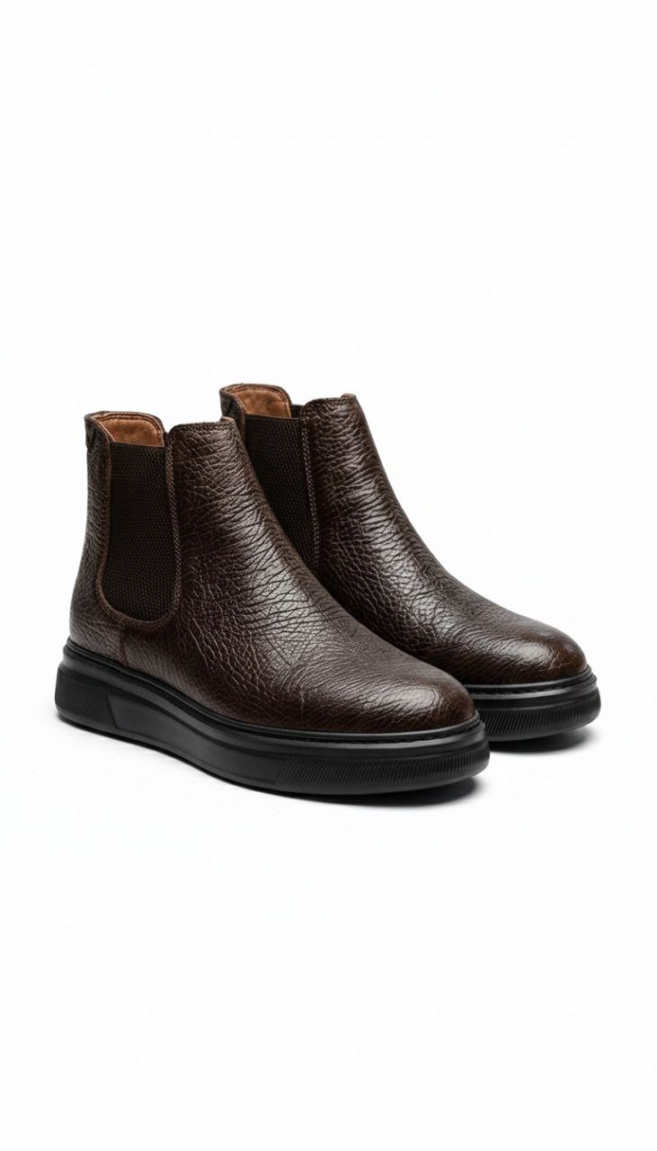 Brown  casual shadow chelsea boot in brown | Flamingo Fits