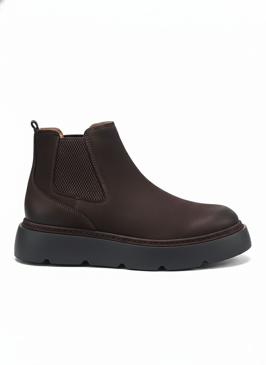 Brown  casual  chelsea boot in brown | Flamingo Fits