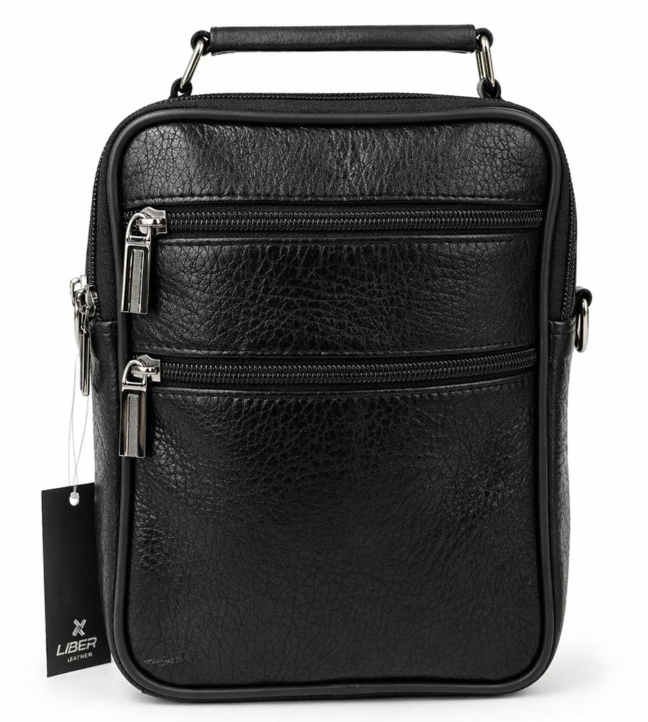 Black vector messenger hand-bag in black | Flamingo Fits